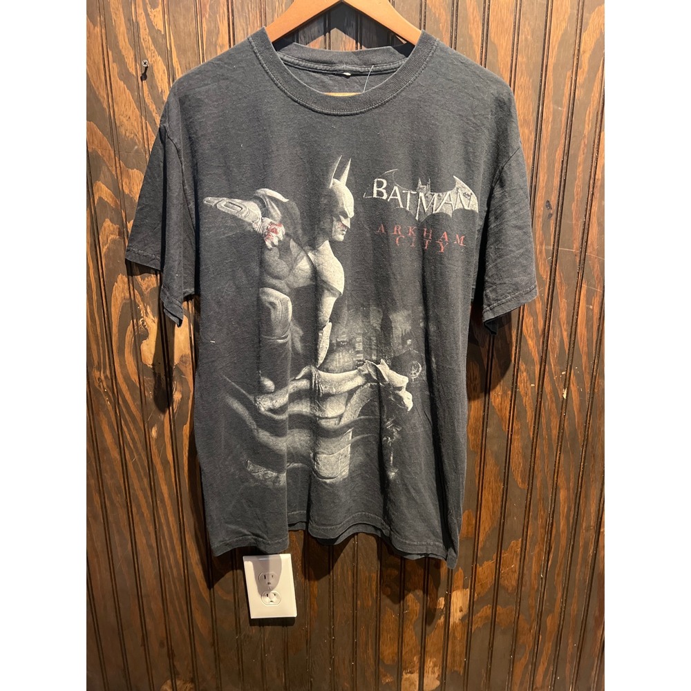 Batman Arkham City Video Game Promo Graphic T-Shirt Charcoal Black Mens XL